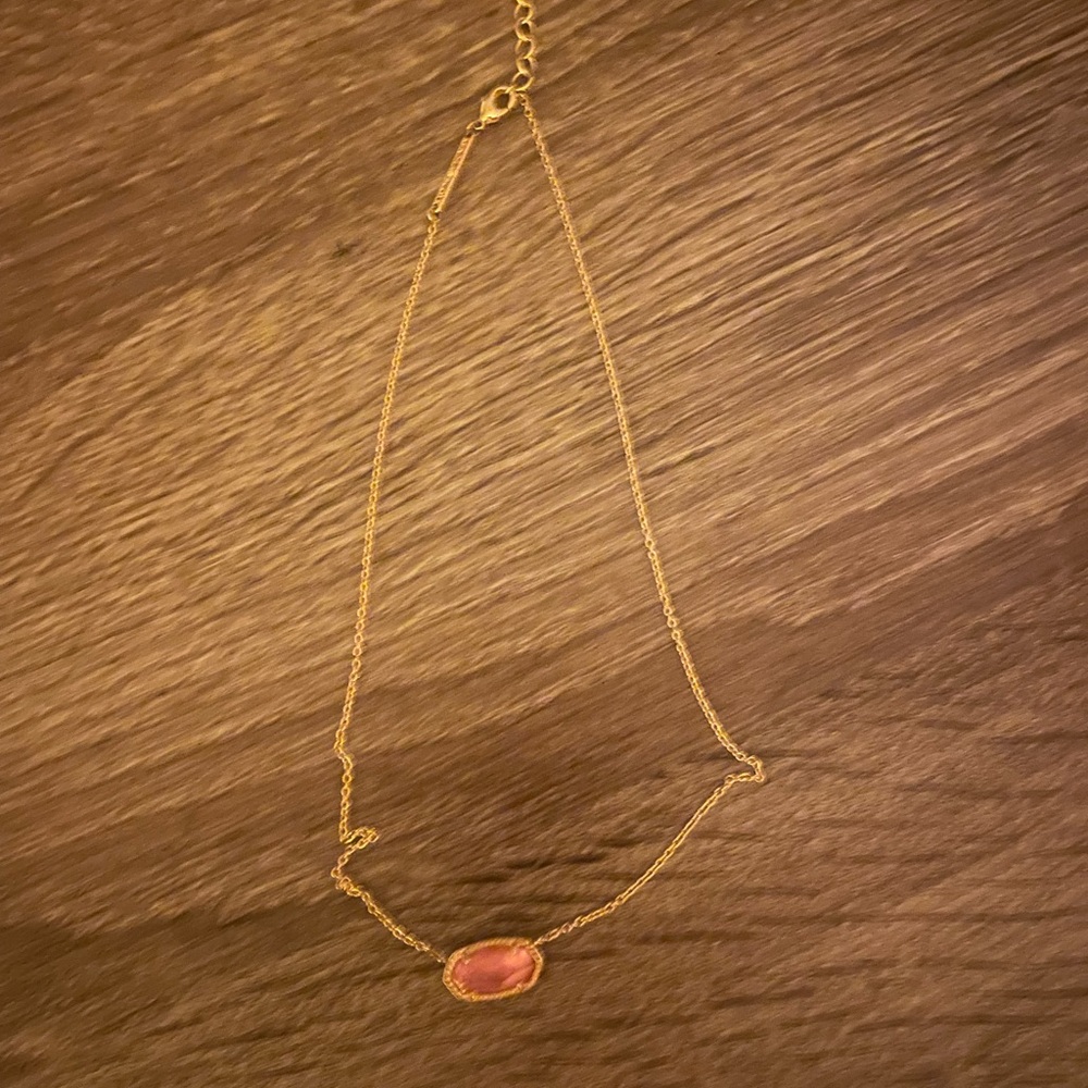 Kendra Scott Gold Pink Necklace with Dainty Design